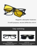 Óculos de sol polarizados magnéticos para miopia, UNISEX, com clipe, armação quadrada, 6 em 1, -0,5 a -10