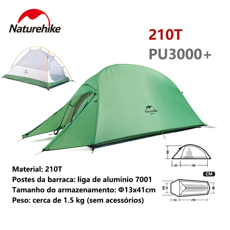 NATUREHIKE - Tenda de acampamento  para 1 pessoa Cloud Up, ultraleve, à prova d'água, para trilhas ao ar livre, mochila e trekking, com colchonete GRÁTIS