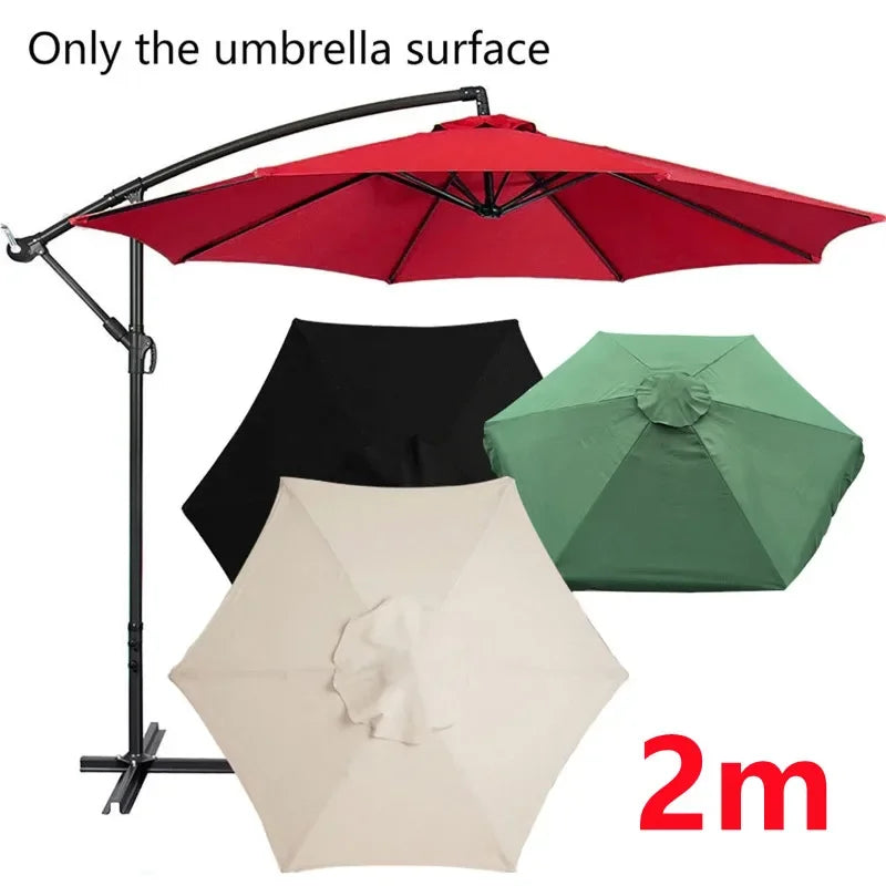 Guarda-chuva de poliéster de 2 m/6,56 pés, tecido de substituição para guarda-chuva de jardim ao ar livre, proteção UV, capa de guarda-chuva à prova de chuva
