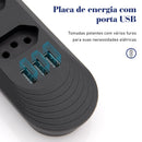 Tomada de extensão, filtro de linha, extensão de energia, soquete USB, plugue, plugue de água, filtro de linha do Brasil, 100-220 V, 10 A