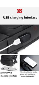 Bolsa de ombro masculina multifuncional antifurto com USB, transversal, transversal, para viagem, bolsa de peito, mochila mensageiro
