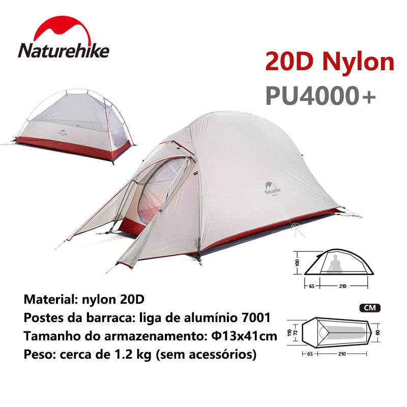 NATUREHIKE - Tenda de acampamento  para 1 pessoa Cloud Up, ultraleve, à prova d'água, para trilhas ao ar livre, mochila e trekking, com colchonete GRÁTIS