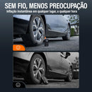 Mini bomba de ar RECARREGÁVEL portátil, compressor de ar sem fio, enche pneu com calibrador de pneu e luz de emergência LED