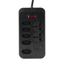 Tomada de extensão, filtro de linha, extensão de energia, soquete USB, plugue, plugue de água, filtro de linha do Brasil, 100-220 V, 10 A