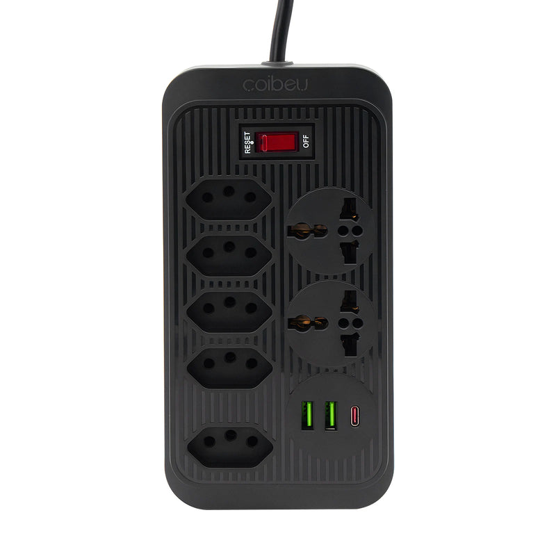 Tomada de extensão, filtro de linha, extensão de energia, soquete USB, plugue, plugue de água, filtro de linha do Brasil, 100-220 V, 10 A