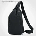 Bolsa de ombro masculina multifuncional antifurto com USB, transversal, transversal, para viagem, bolsa de peito, mochila mensageiro