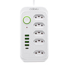 Tomada de extensão, filtro de linha, extensão de energia, soquete USB, plugue, plugue de água, filtro de linha do Brasil, 100-220 V, 10 A