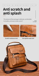 LINDA! EM COURO - Bolsa transversal masculina de COURO DE LUXO, de ombro, de negócios, grande capacidade, bolsa lateral tipo carteiro