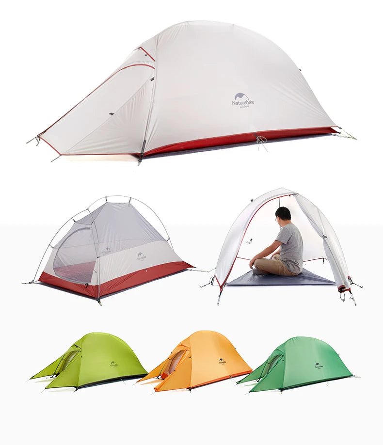 NATUREHIKE - Tenda de acampamento  para 1 pessoa Cloud Up, ultraleve, à prova d'água, para trilhas ao ar livre, mochila e trekking, com colchonete GRÁTIS