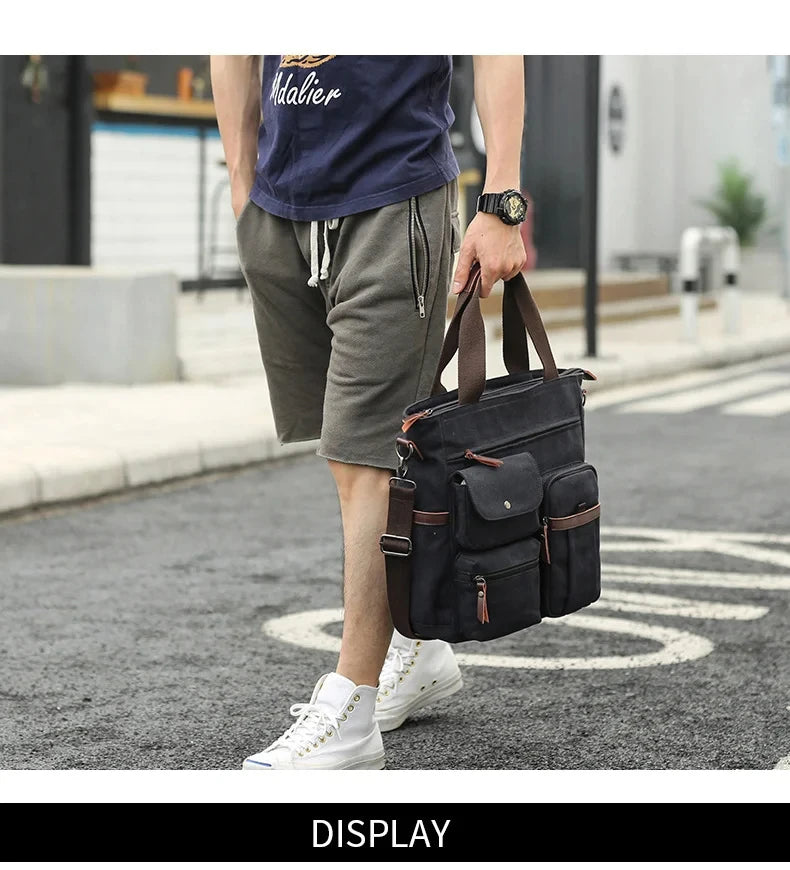 Bolsa de lona Unissex, transversal, tiracolor, de ombro, para viagem, trabalho, faculdade.