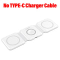 3 em 1 Carregador magnético sem fio Pad Stand dobrável para iPhone 15 14 13 12 11 Apple Watch AirPods 15W Estação de carregamento rápido