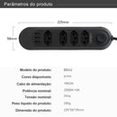 Tomada de extensão, filtro de linha, extensão de energia, soquete USB, plugue, plugue de água, filtro de linha do Brasil, 100-220 V, 10 A