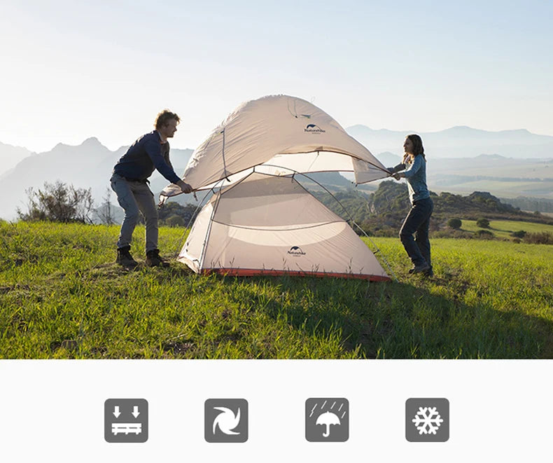 NATUREHIKE - Tenda de acampamento  para 1 pessoa Cloud Up, ultraleve, à prova d'água, para trilhas ao ar livre, mochila e trekking, com colchonete GRÁTIS