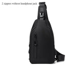 Bolsa de ombro masculina multifuncional antifurto com USB, transversal, transversal, para viagem, bolsa de peito, mochila mensageiro