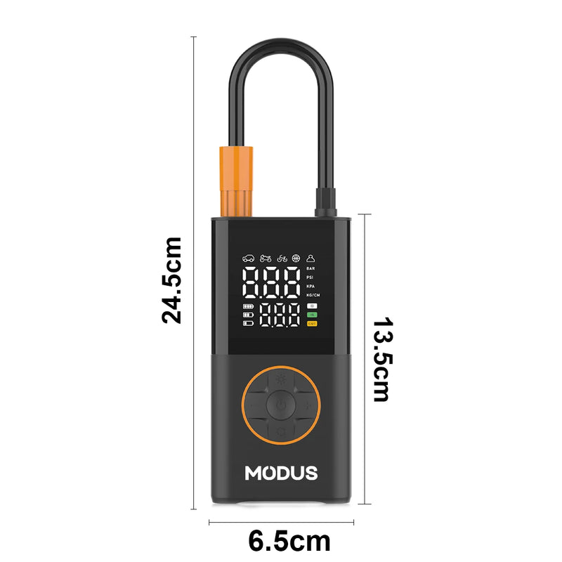 Mini bomba de ar RECARREGÁVEL portátil, compressor de ar sem fio, enche pneu com calibrador de pneu e luz de emergência LED