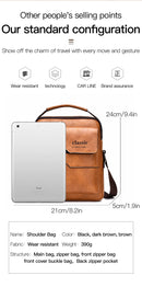 LINDA! EM COURO - Bolsa transversal masculina de COURO DE LUXO, de ombro, de negócios, grande capacidade, bolsa lateral tipo carteiro