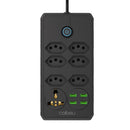 Tomada de extensão, filtro de linha, extensão de energia, soquete USB, plugue, plugue de água, filtro de linha do Brasil, 100-220 V, 10 A