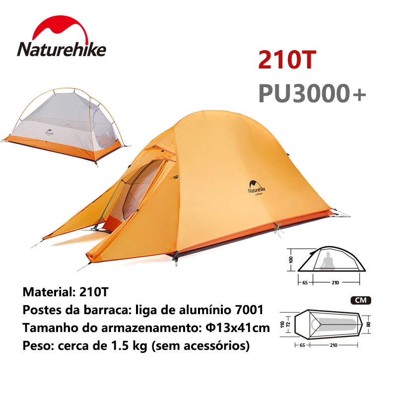 NATUREHIKE - Tenda de acampamento  para 1 pessoa Cloud Up, ultraleve, à prova d'água, para trilhas ao ar livre, mochila e trekking, com colchonete GRÁTIS