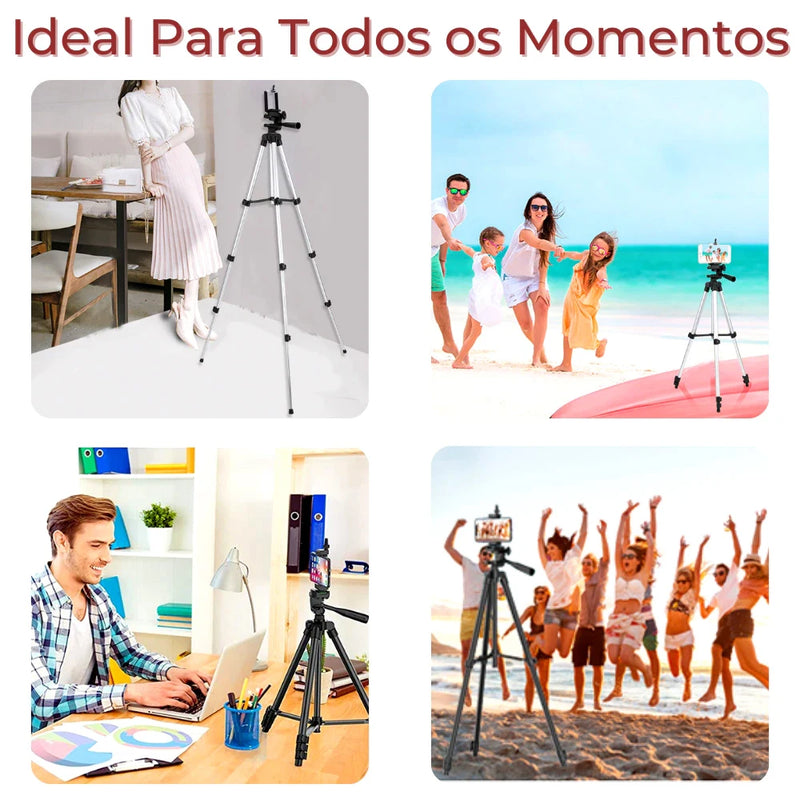 Tripé ajustável universal de altura profissional telescópico portátil para câmera,  celular smartphone fotografia 3110 vídeos