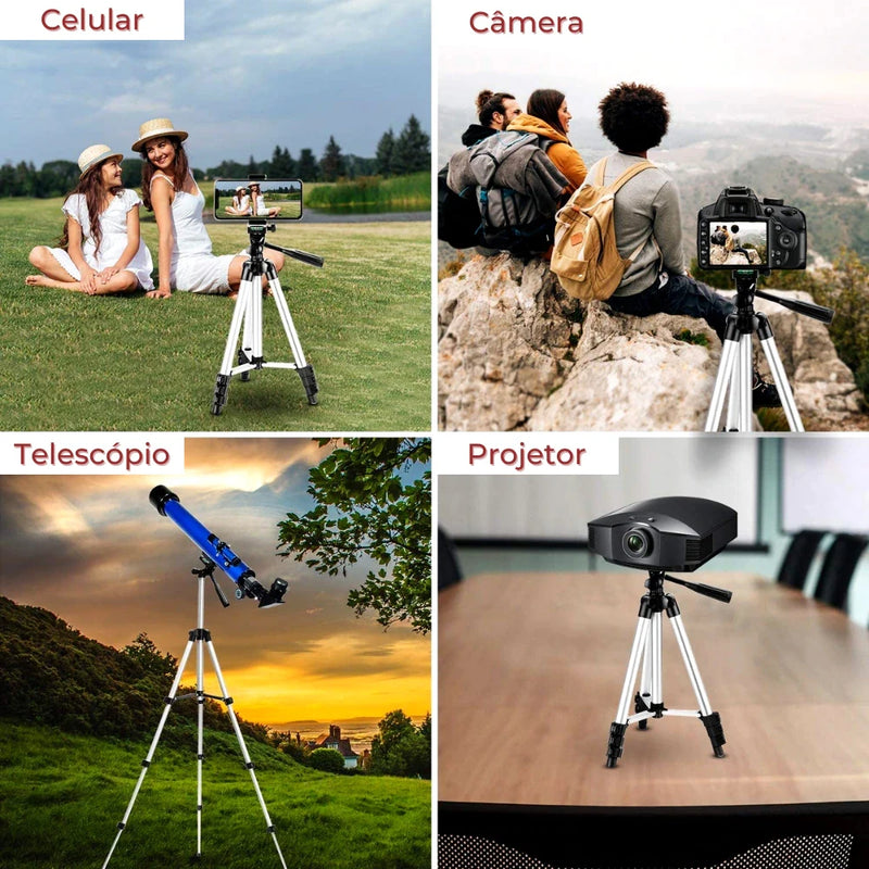 Tripé ajustável universal de altura profissional telescópico portátil para câmera,  celular smartphone fotografia 3110 vídeos