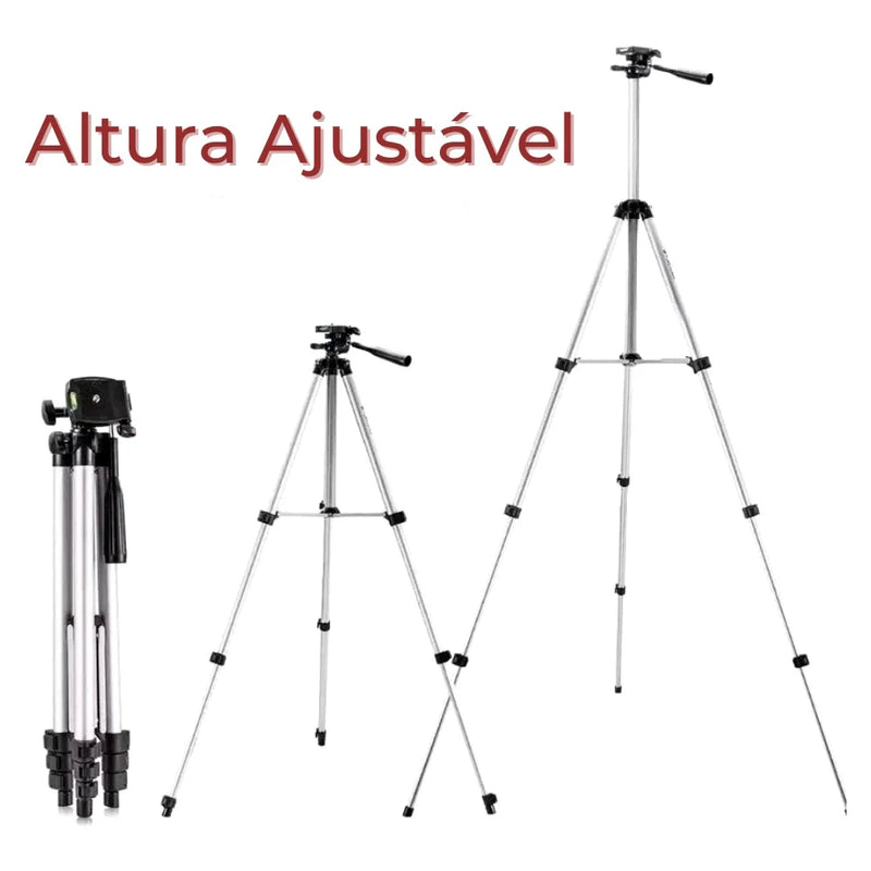 Tripé ajustável universal de altura profissional telescópico portátil para câmera,  celular smartphone fotografia 3110 vídeos