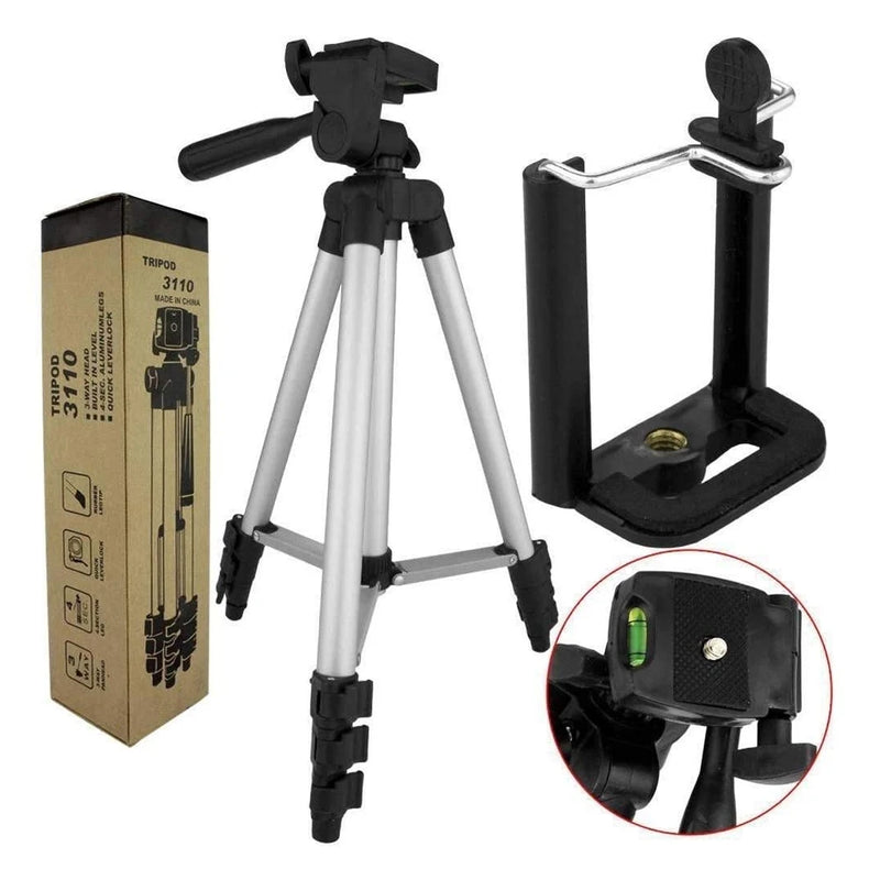 Tripé ajustável universal de altura profissional telescópico portátil para câmera,  celular smartphone fotografia 3110 vídeos