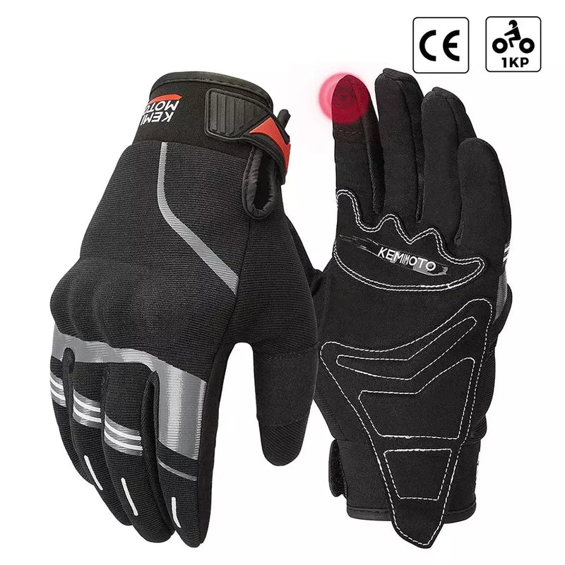 KEMI - MOTO Luvas de motocicleta  CE 1KP Luvas de equitação com juntas rígidas Tela sensível ao toque Luvas táticas para motociclismo Motocross ATV UTV